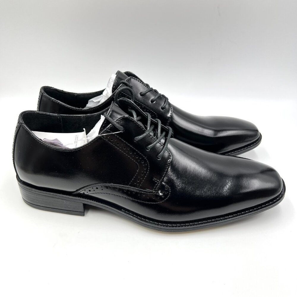 Stacy Adams Mens Size 9 9M Black‎ Leather Slip Resistant Oxfords Dress Shoes